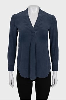 Blue silk shirt