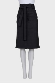 High-waisted wool skirt