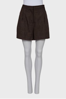 Brown high-waisted shorts