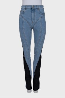 Two-tone skinny fit jeans