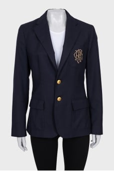 Wool jacket with gold embroidery