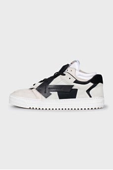 Men's suede sneakers with a signature logo