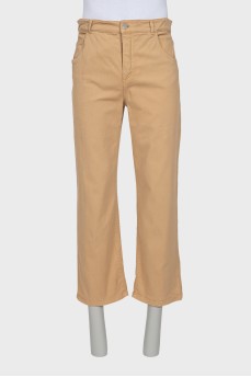 Men's brown straight-leg jeans