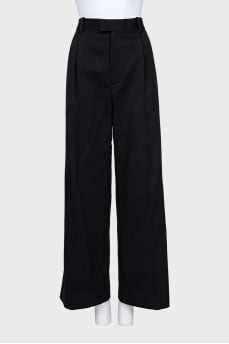 Wide-leg wool trousers