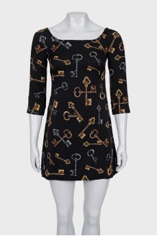 Dress with a key print