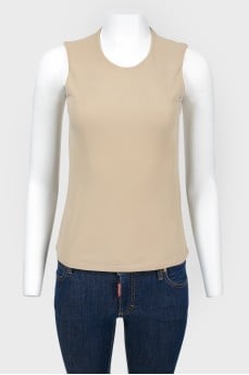Silk basic top with wide straps