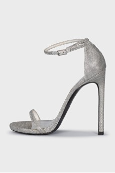 Silver heeled sandals