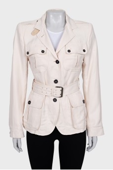 Single-breasted jacket with belt