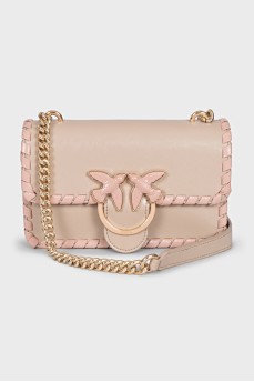Leather crossbody with a massive logo