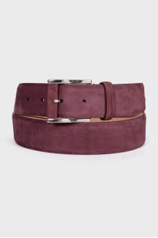 Suede belt with silver buckle