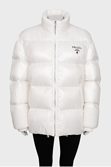 White down jacket with tag