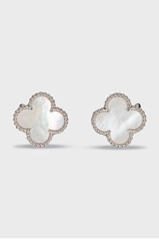 Vintage Alhambra White gold earrings