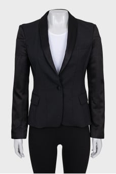 Cropped black wool jacket