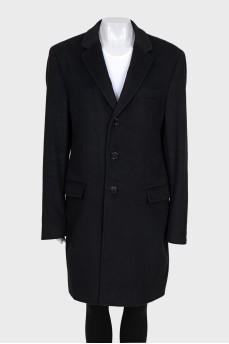 Men's straight wool coat