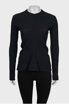Fitted long sleeve zip-up top
