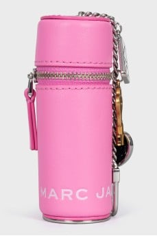 Pink leather case with pendant