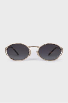 Sunglasses with animal-print temples