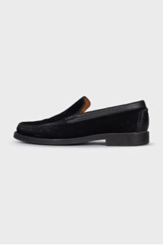 Men's black suede loafers