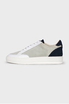 Men's gray perforated sneakers