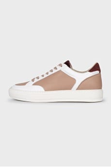 Men's two-tone perforated sneakers