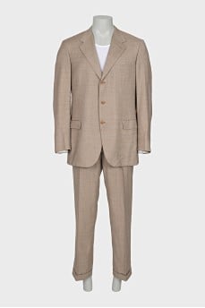 Men's beige wool suit