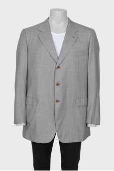 Men's gray wool and silk jacket