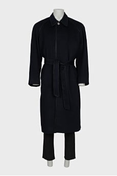 Men's cashmere coat with fur