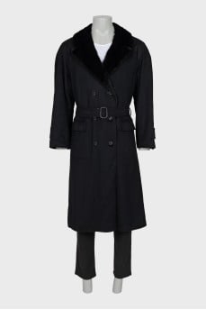 Men's cashmere and fur coat