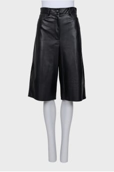 Faux leather shorts