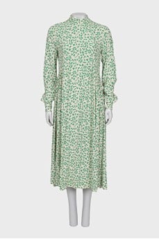 Maxi dress in green print