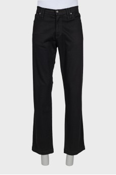 Men's black straight-leg jeans