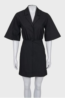 Dress with wide striped sleeves