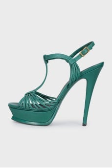Tribute leather heeled sandals