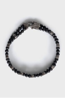 Men's bracelet made of silver and onyx