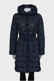Fitted down jacket with hood
