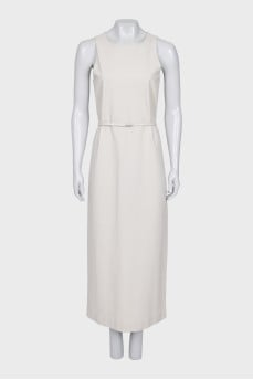 Fitted dress with zipper and hook closure