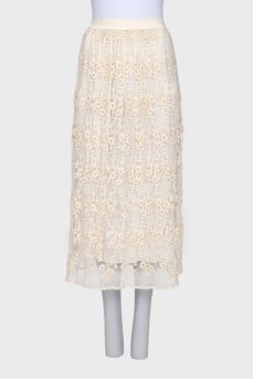 Lace skirt with elastic band