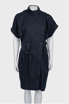 Blue dress with puff sleeves