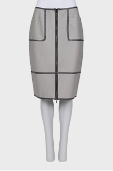 Leather skirt with tag