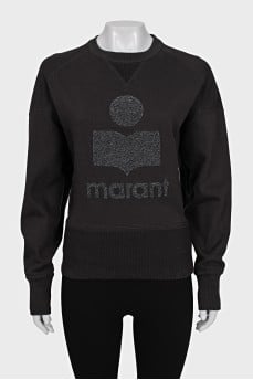 Tapered sweatshirt with decoration