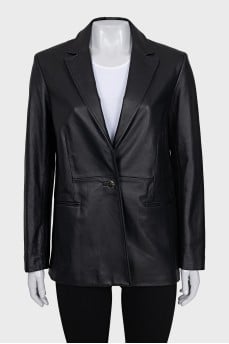 Straight leather jacket