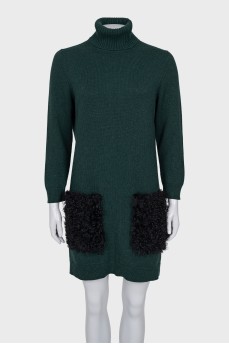 Green dress with patch pockets