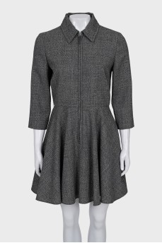 Wool dress with a zipper