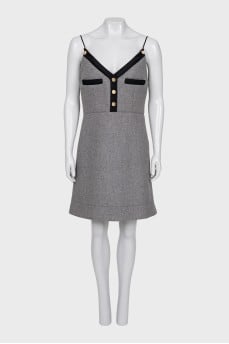 Wool dress with thin straps