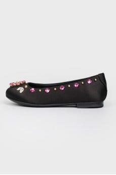 Baby ballet shoes with large rhinestones with tag