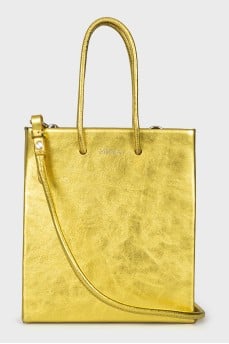 Leather gold crossbody