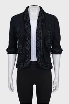 Cashmere cardigan with decoration