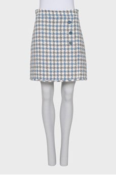 Printed skirt with buttons