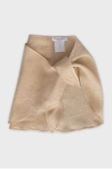 Translucent scarf with gold thread