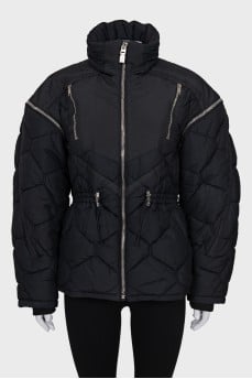 Black down jacket with detachable sleeves